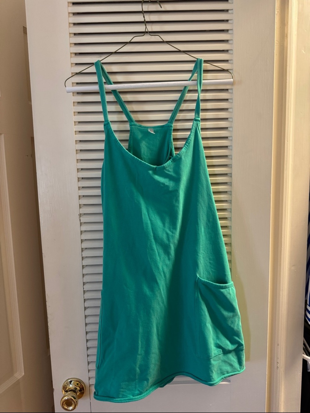 Teal Sleeveless Pocket romper